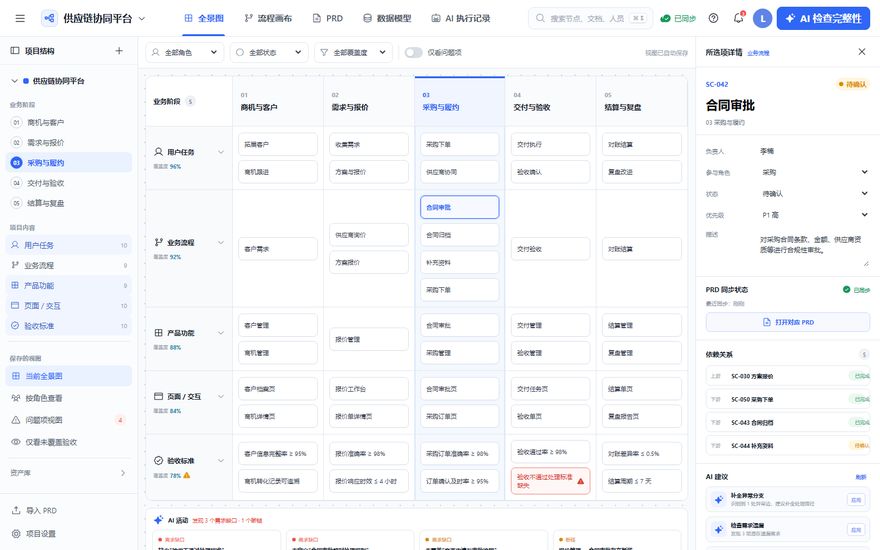 结构镜 PRD 工作台界面